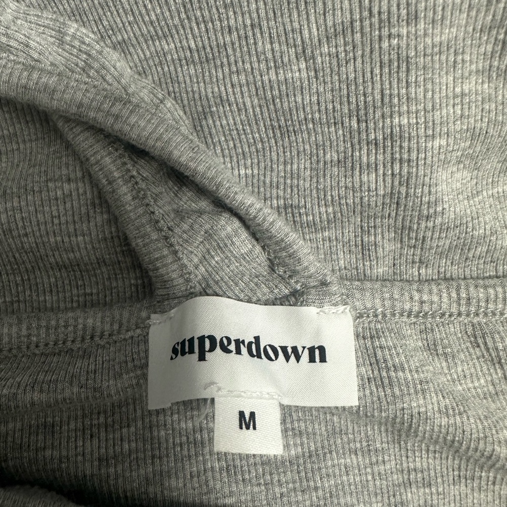 Superdown Heather Gray Ribbed Top - image 3
